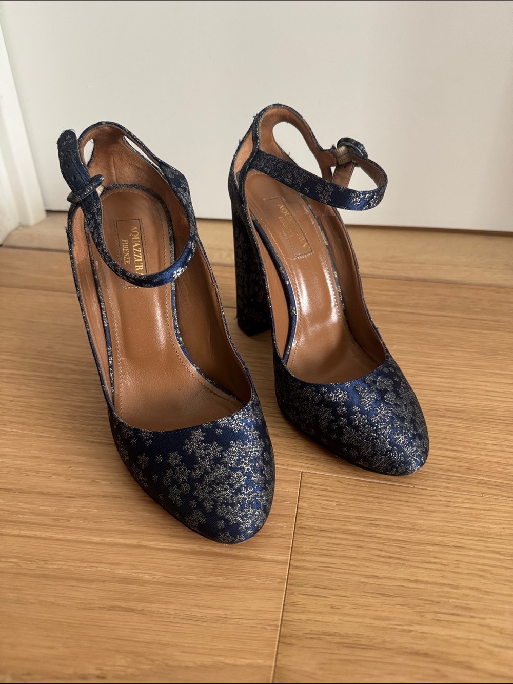Aquazzura Navy Blue Heels